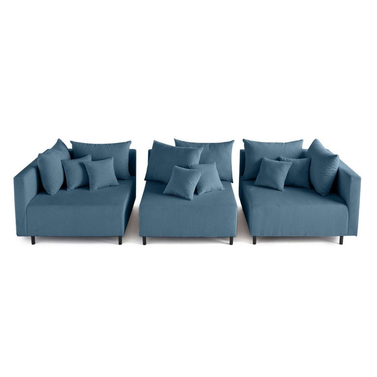 LISA DESIGN Edinburg - canapé modulable 3 places - velours côtelé