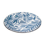 SECRET DE GOURMET Lot de 6 Assiettes à Dessert  Umami Feuille  19cm Bleu