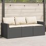 Voir la diapositive 1 : VIDAXL Canape de jardin avec coussins 3 places noir resine tressee