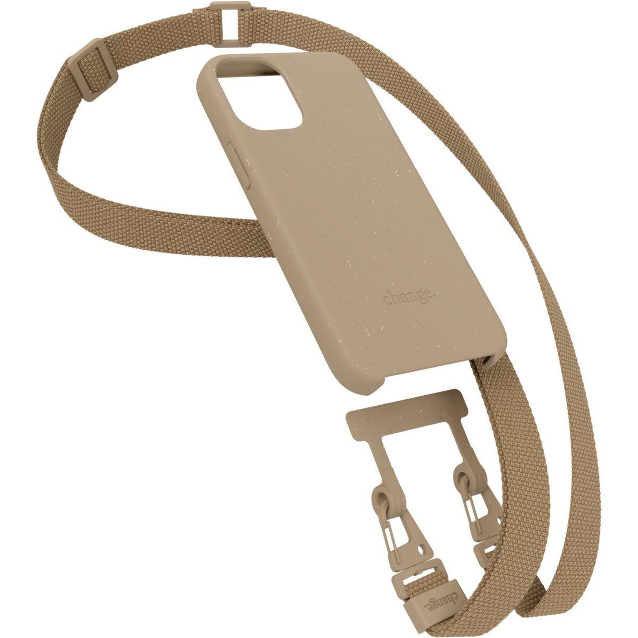 WOODCESSORIES Coque avec cordon iPhone 14 Plus Tour de cou taupe
