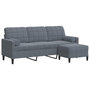 Voir la diapositive 2 : VIDAXL Canape a 3 places avec repose-pieds Gris fonce 180 cm Velours