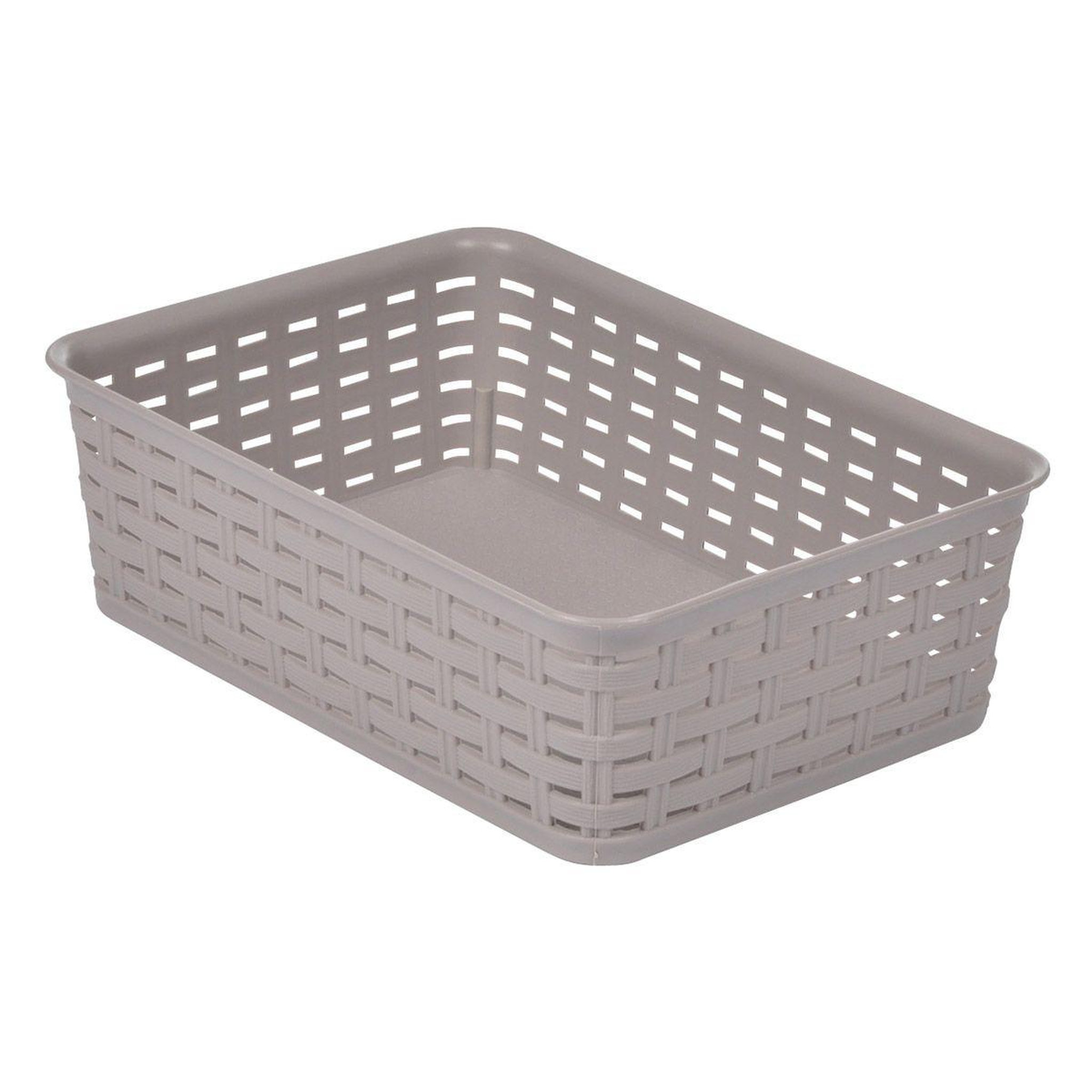 HOMEA Panière de rangement  effet tressé  1,6l taupe