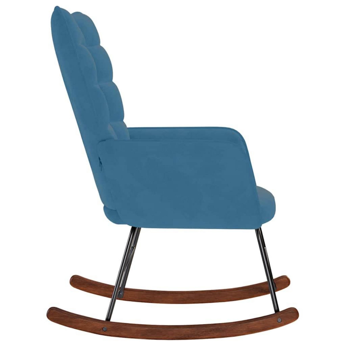 VIDAXL Chaise a bascule Bleu Velours