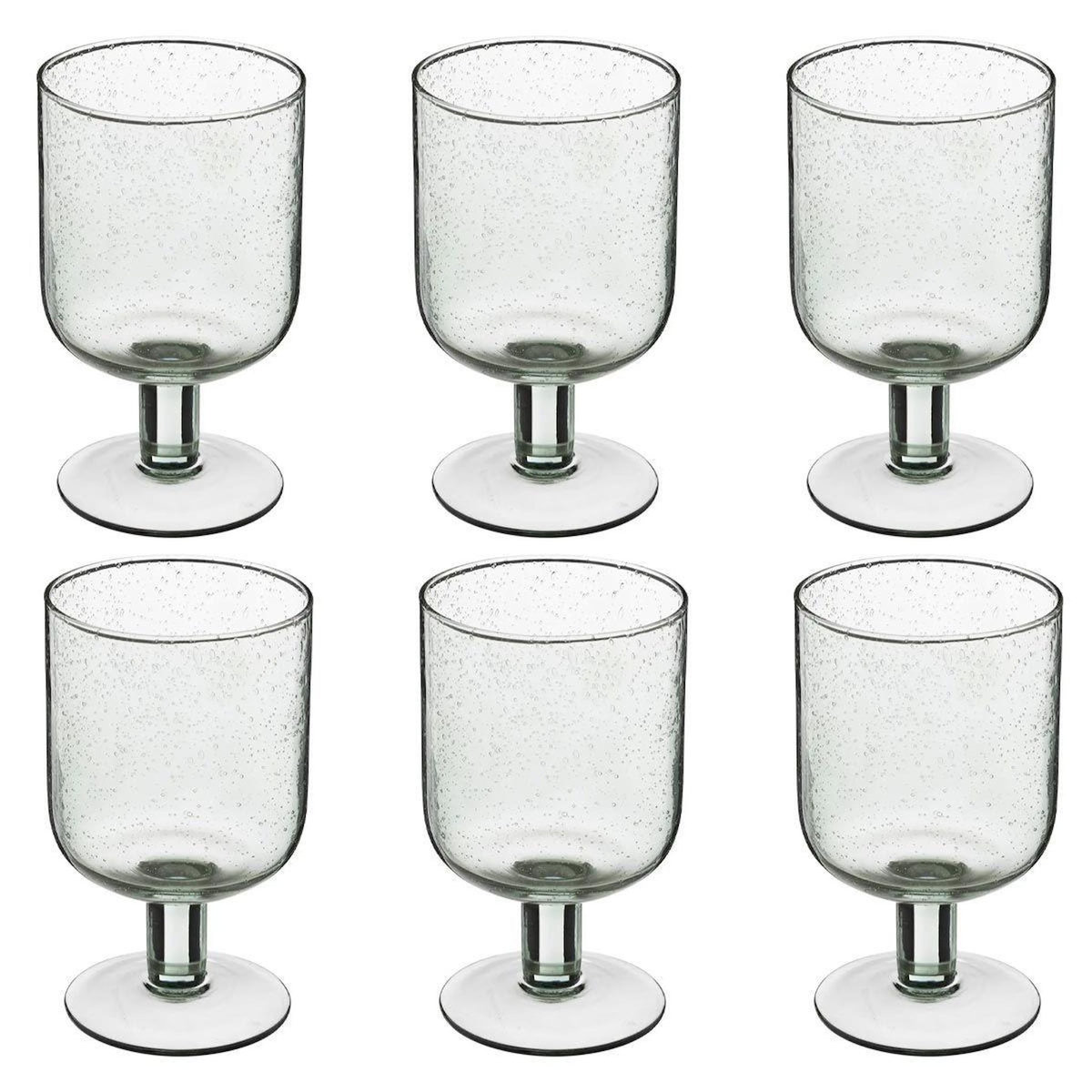 SECRET DE GOURMET Lot de 6 Verres à Vin  Naia  35cl Vert