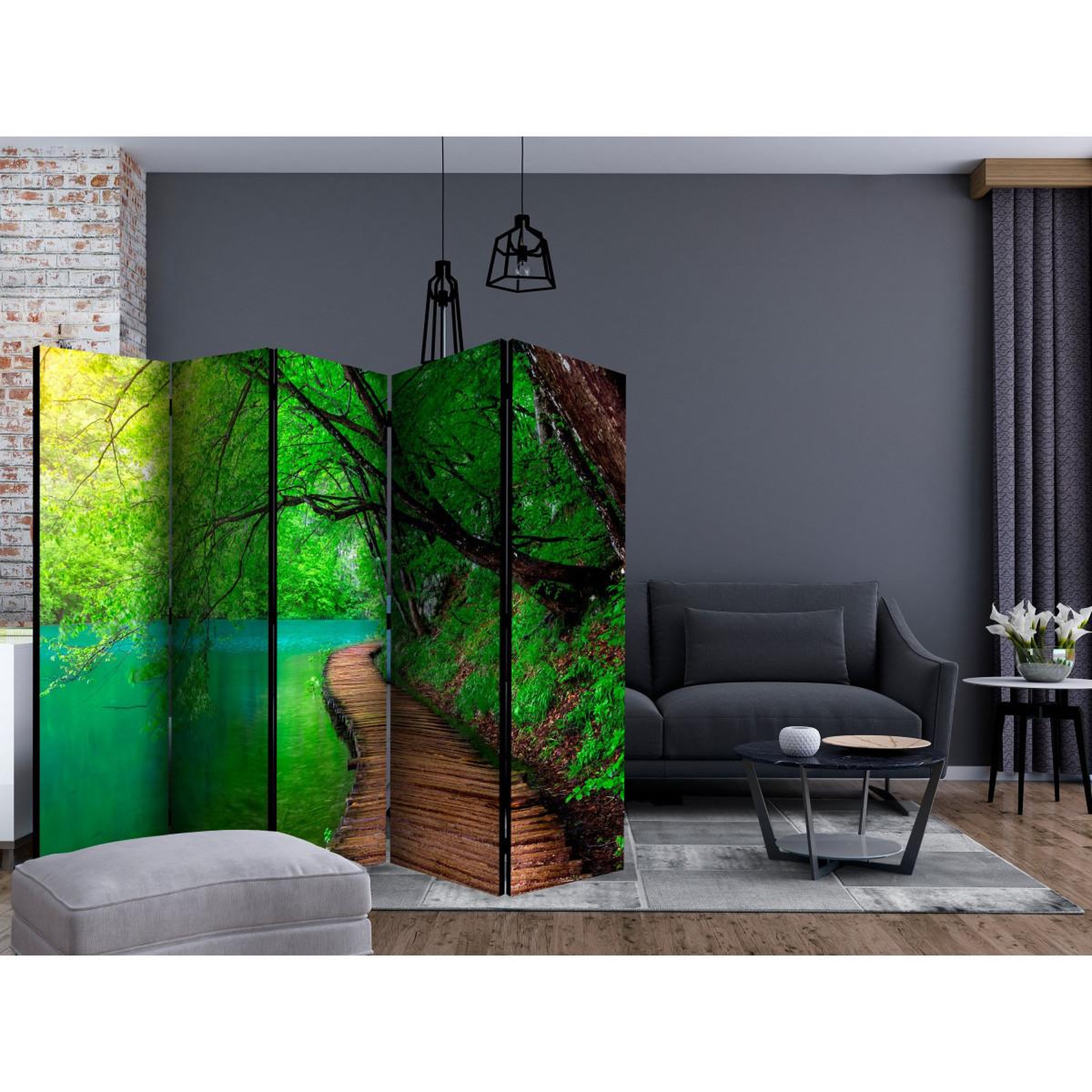 Voir la diapositive 2 : Paris Prix Paravent 5 volets  green peace  172x225cm