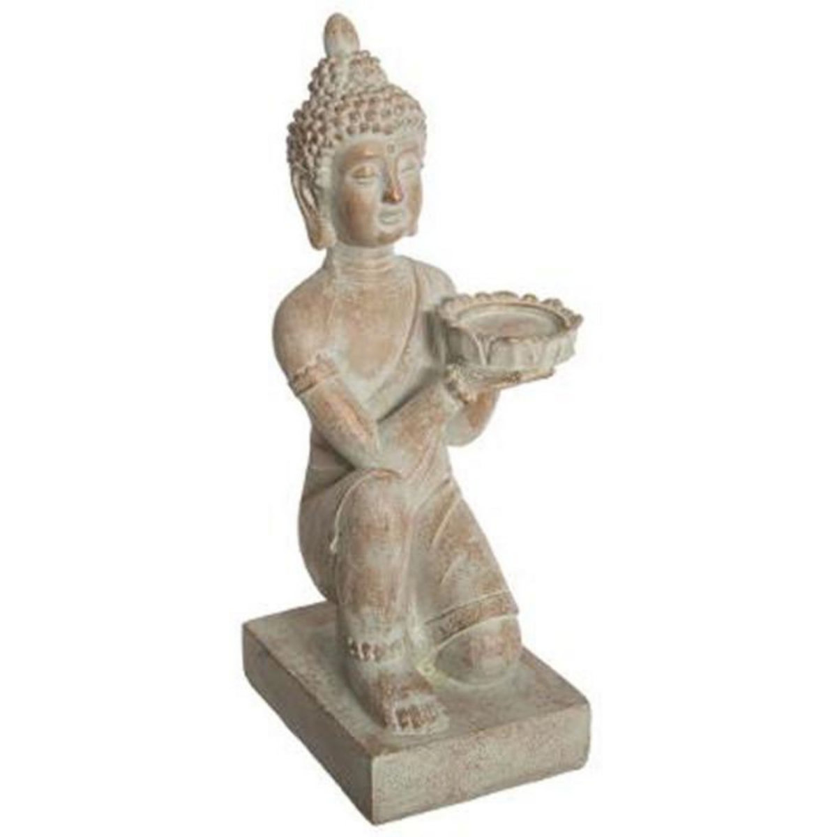 ATMOSPHERA Statue en Résine  Bouddha Blanchi  43cm Beige
