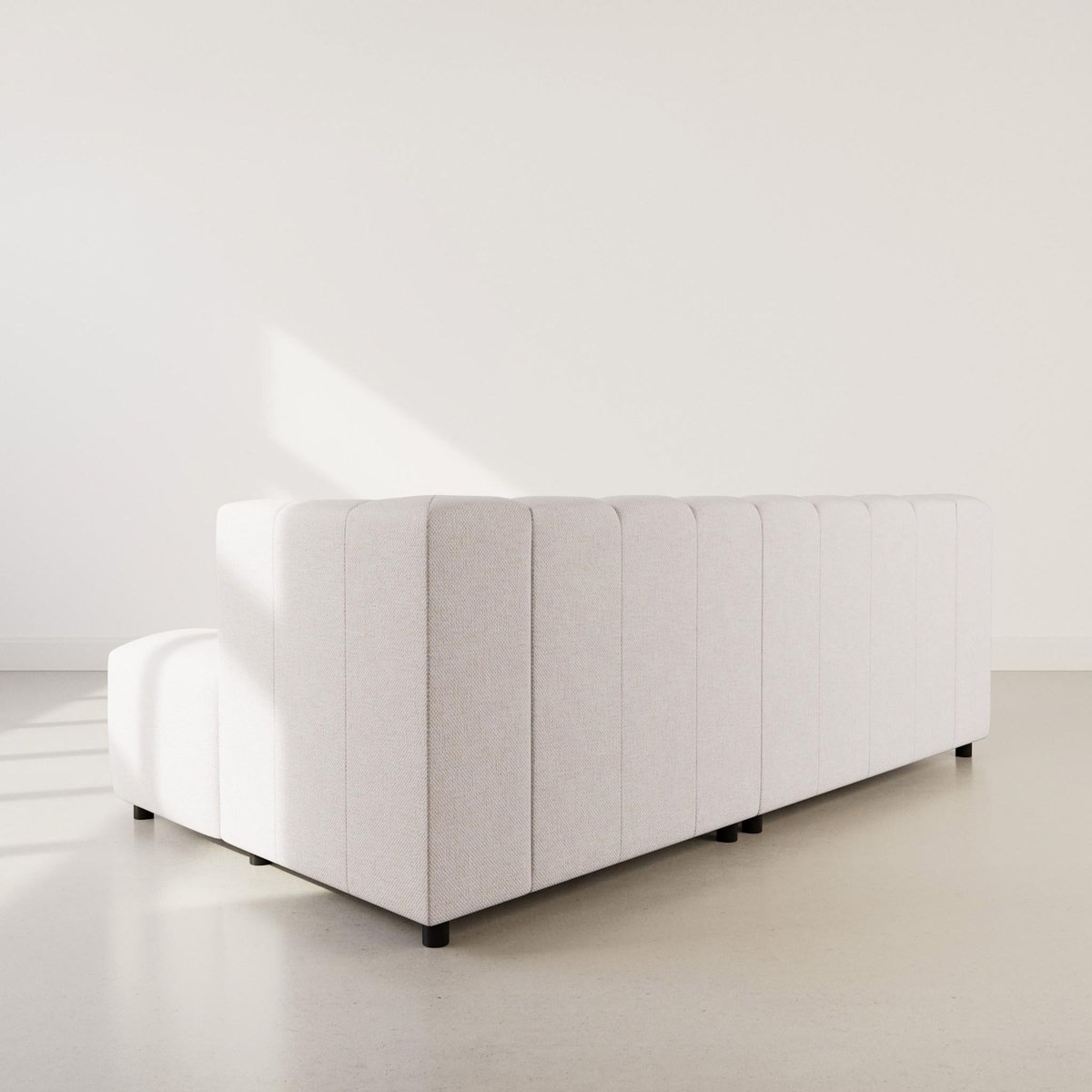 LISA DESIGN Curtis - canapé d'angle droit 4 places avec accoudoir en tissu texturé