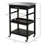 Voir la diapositive 3 : HOMCOM HOMCOM Chariot de service desserte de cuisine à roulettes multi-rangements 60L x 40l x 85H cm plateau acier inox. MDF pin noir