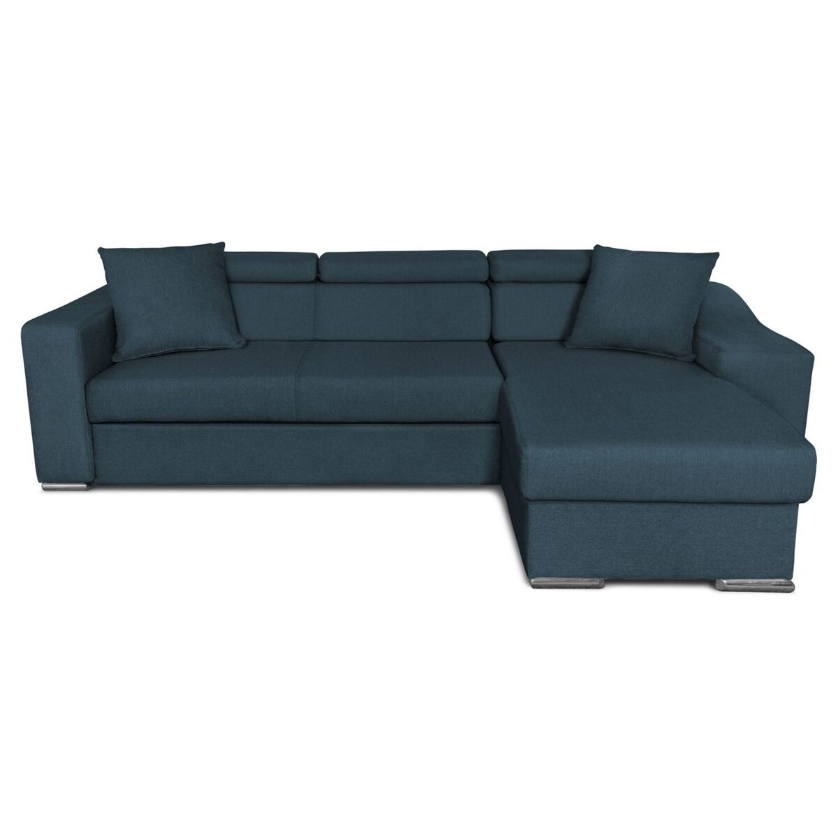 Canapé d'angle convertible réversible 5 places avec niche de rangement fixe à droite tissu STYL 