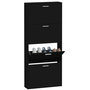 Voir la diapositive 4 : VIDAXL Armoire a chaussures Noir 59x17x150 cm Bois d'ingenierie