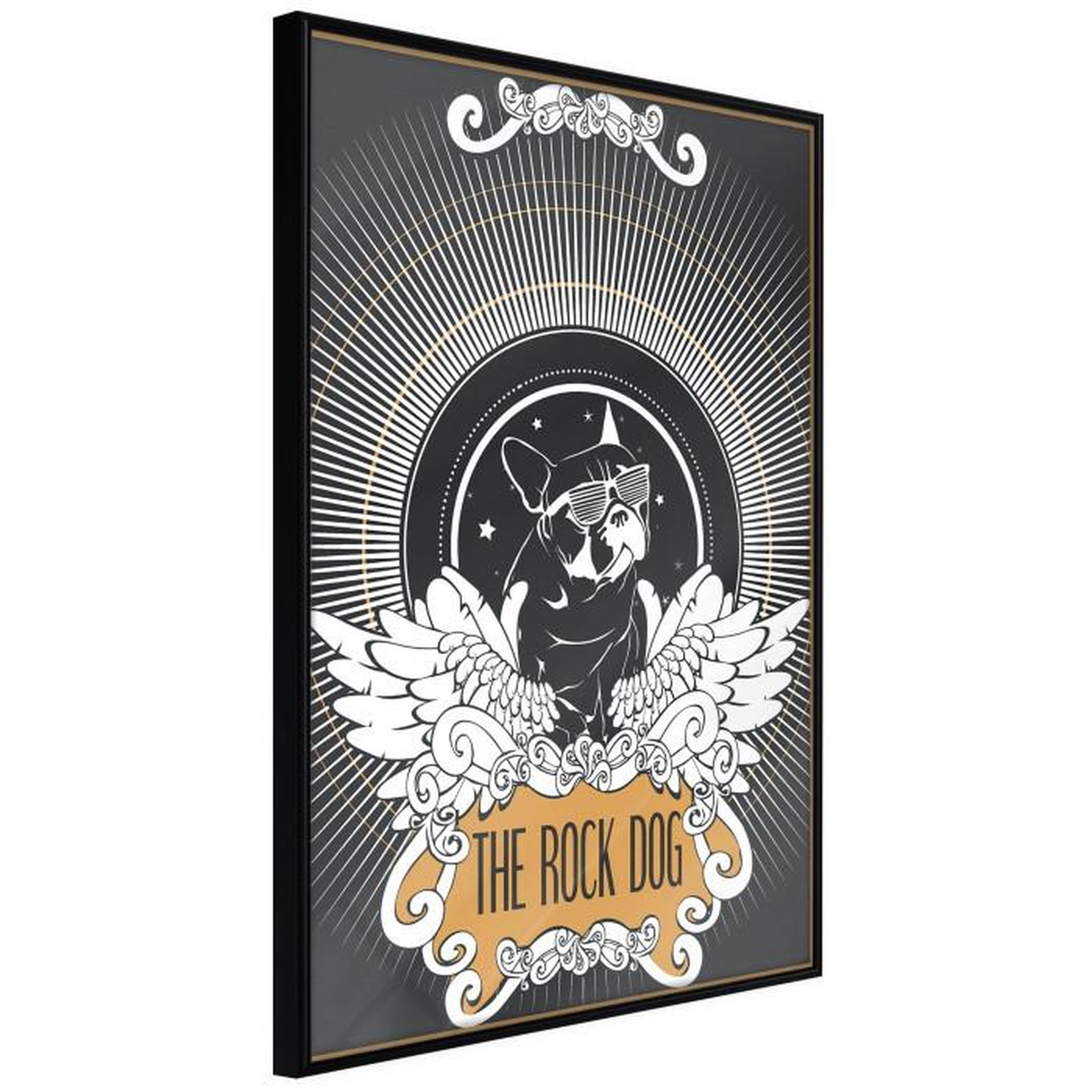 Paris Prix Affiche Murale Encadrée  Cool Bulldog. Coloris disponibles : Noir, Jaune