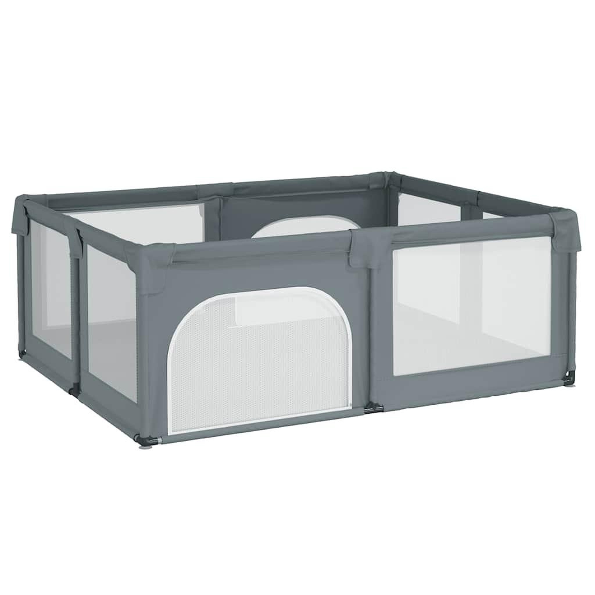 Voir la diapositive 2 : VIDAXL Parc pour bebe avec 2 portes Gris clair Tissu Oxford