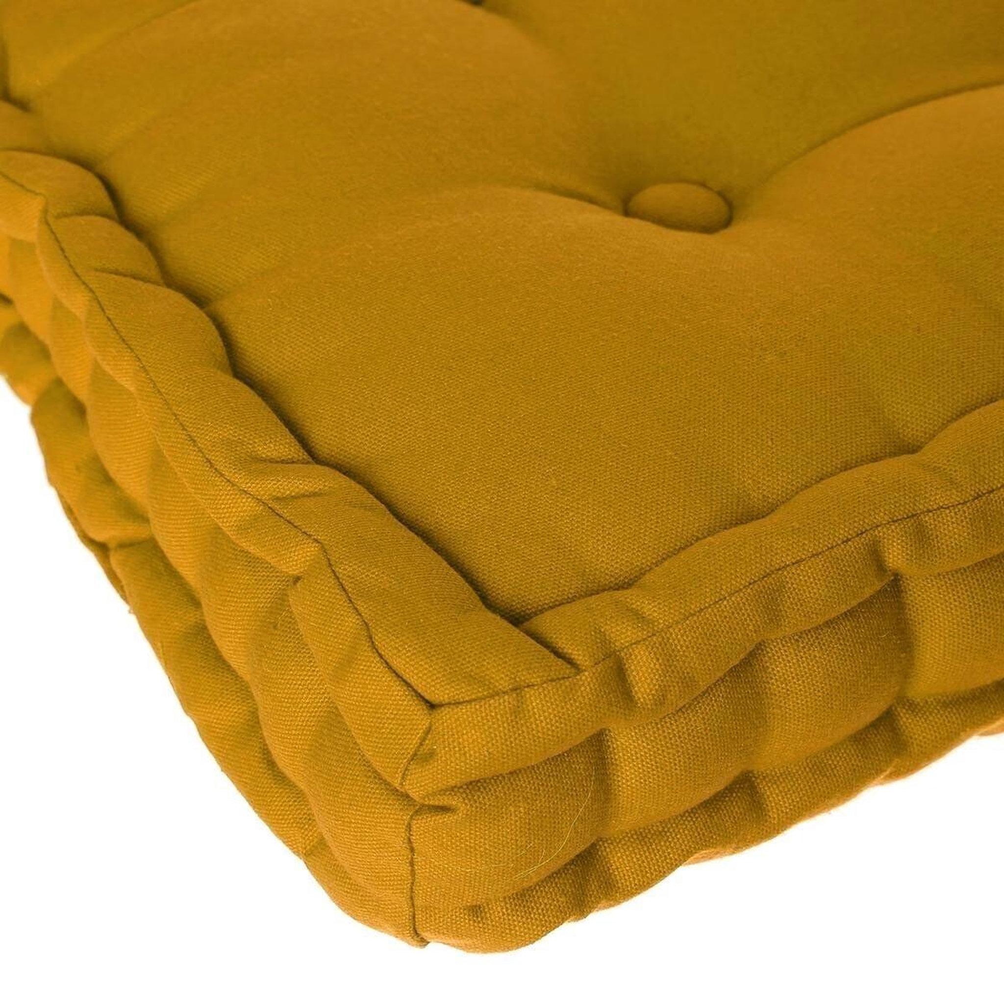 Voir la diapositive 2 : ATMOSPHERA Coussin de sol  dorian  40x40cm ocre