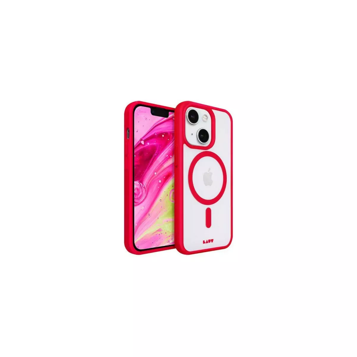 LAUT Coque iPhone 14Plus MagSafe transparent/Rouge