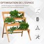Voir la diapositive 5 : OUTSUNNY Étagère échelle à fleurs en bois - porte plante bois 4 étagères - bois sapin pré-huilé