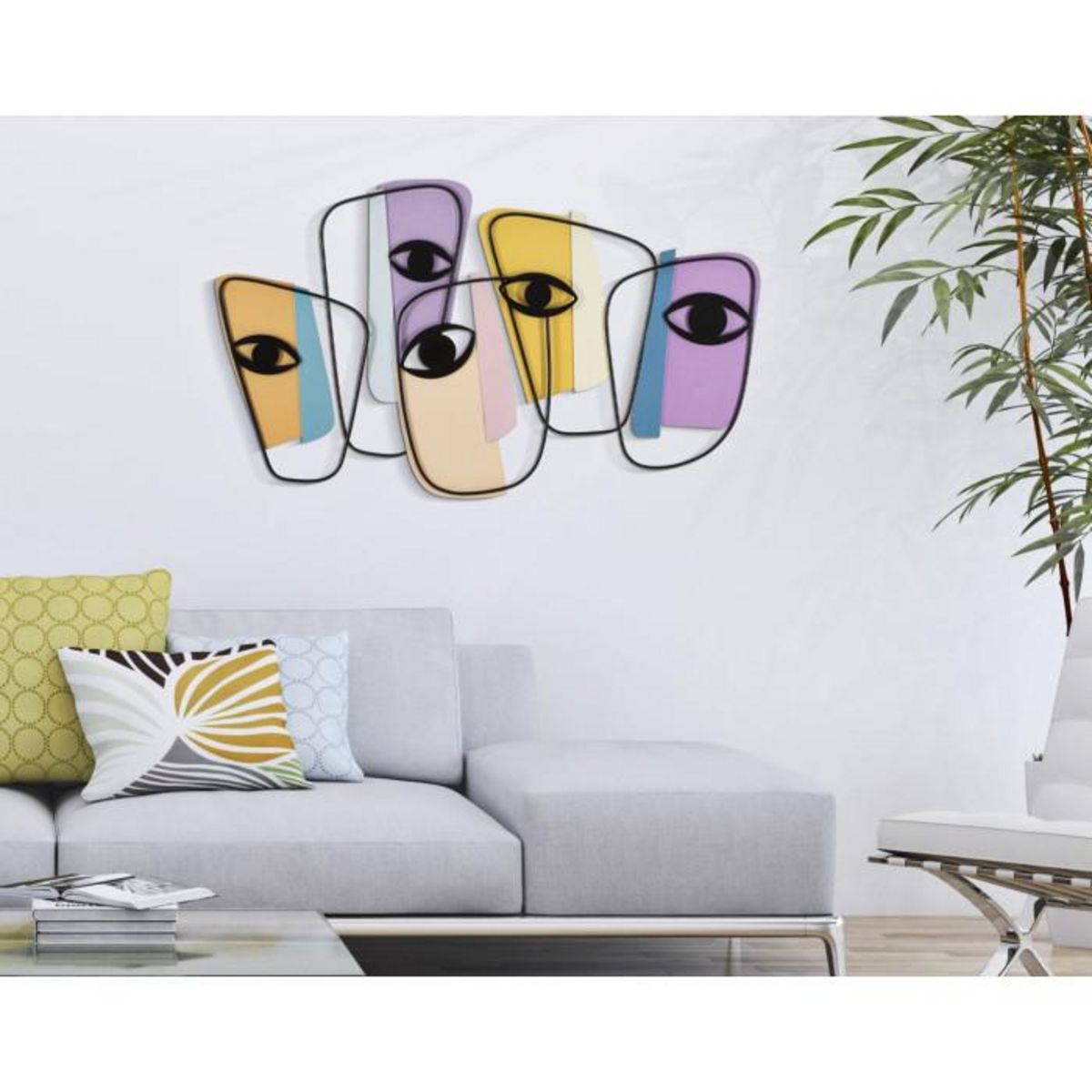 Paris Prix Décoration Murale en Métal  Eyes  120cm Multicolore