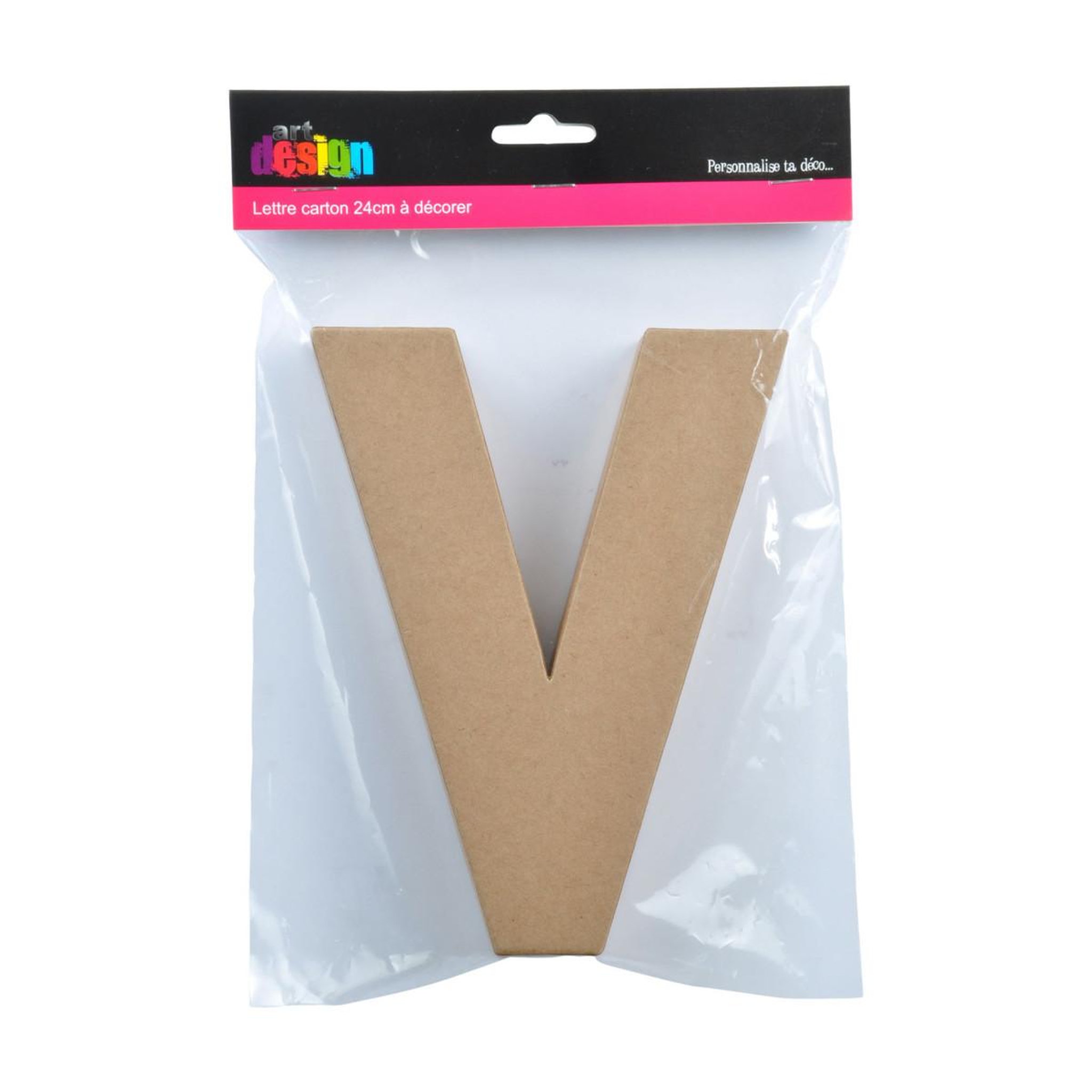 Voir la diapositive 2 : HOMEA Décoration Murale  Lettres Carton V  18cm Naturel