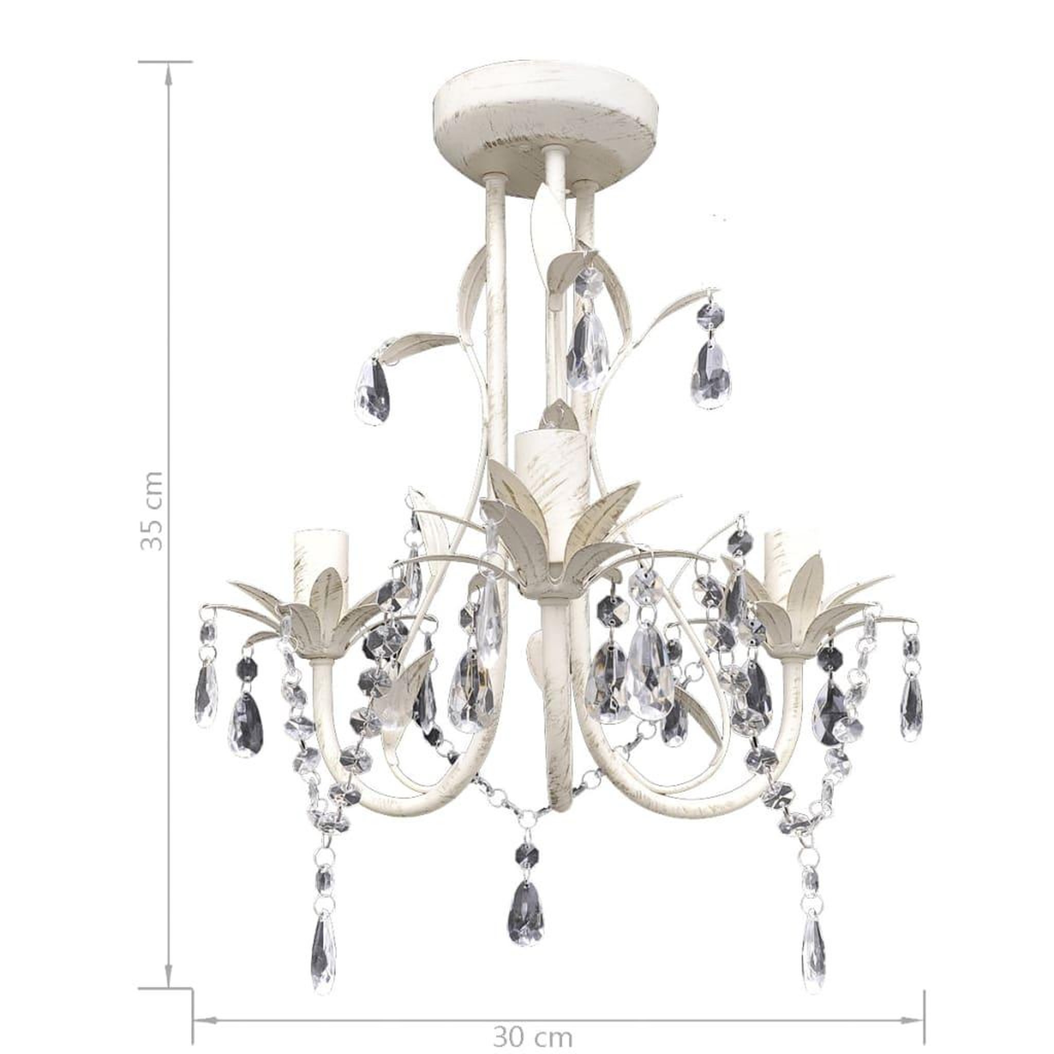 Voir la diapositive 6 : VIDAXL Lustres suspendus a cristaux 4 pcs Blanc elegant