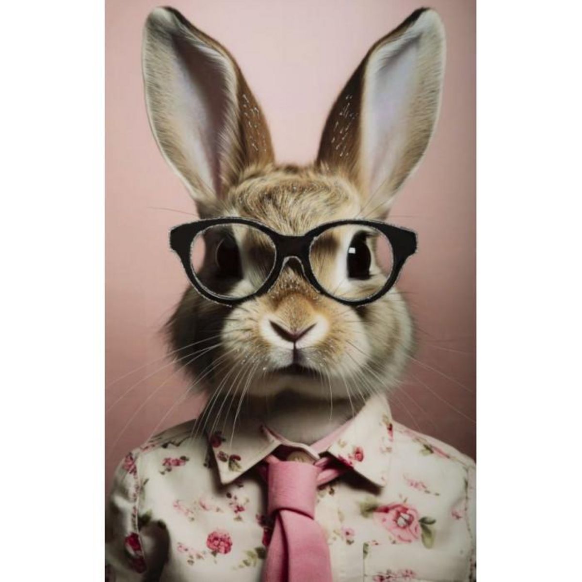 Paris Prix Tableau Imprimé Déco  Bunny  62x62cm Rose