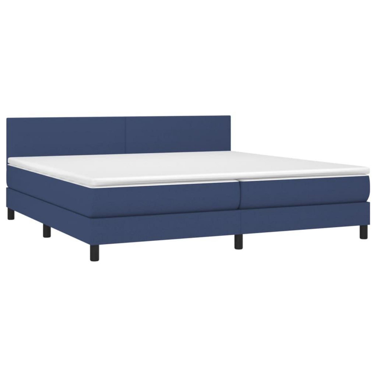 VIDAXL Sommier a lattes de lit et matelas et LED Bleu 200x200 cm Tissu