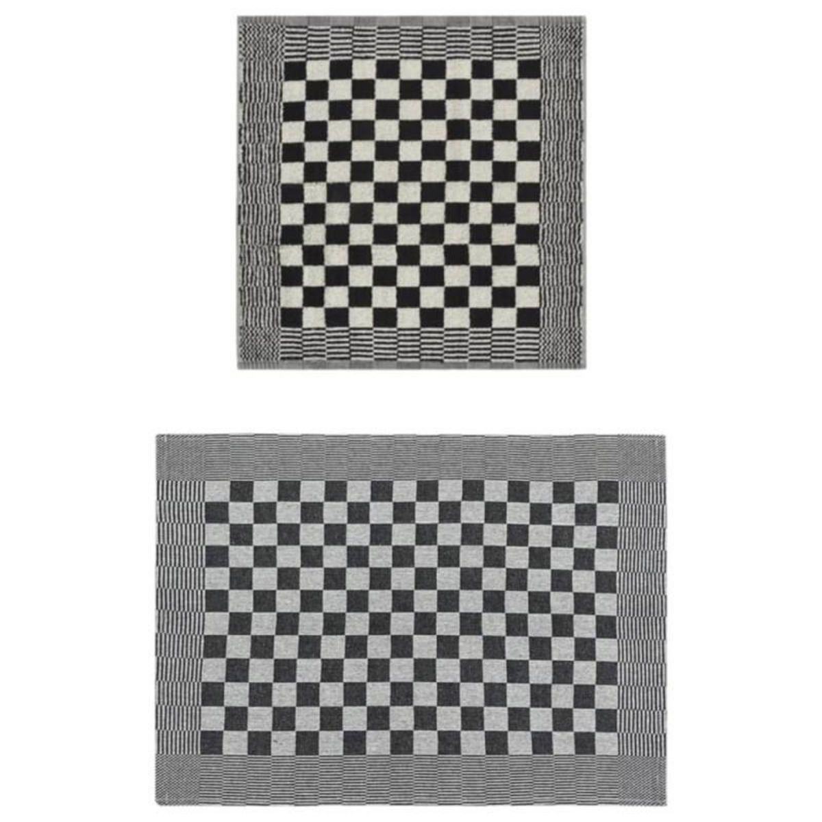 VIDAXL Ensemble de serviettes 20 pcs noir et blanc coton