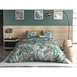ATELIER DU COTON Parure de couette 100% coton 57fils/cm2 - cancun. Coloris disponibles : Bleu