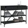 Voir la diapositive 4 : VIDAXL Table console avec tiroirs et étagères noir bois d ingénierie