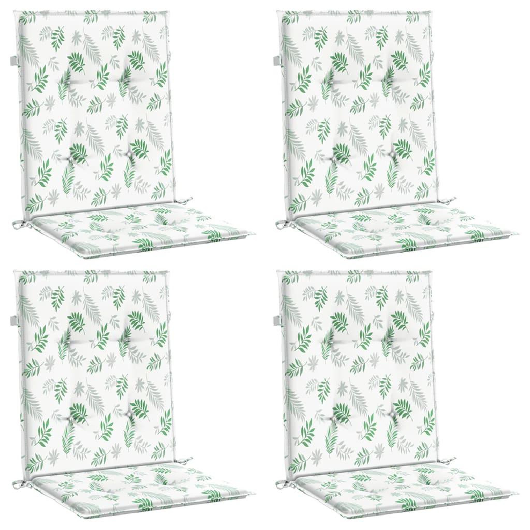 Voir la diapositive 3 : VIDAXL Coussins de chaise a dossier bas lot de 4 modele de feuille