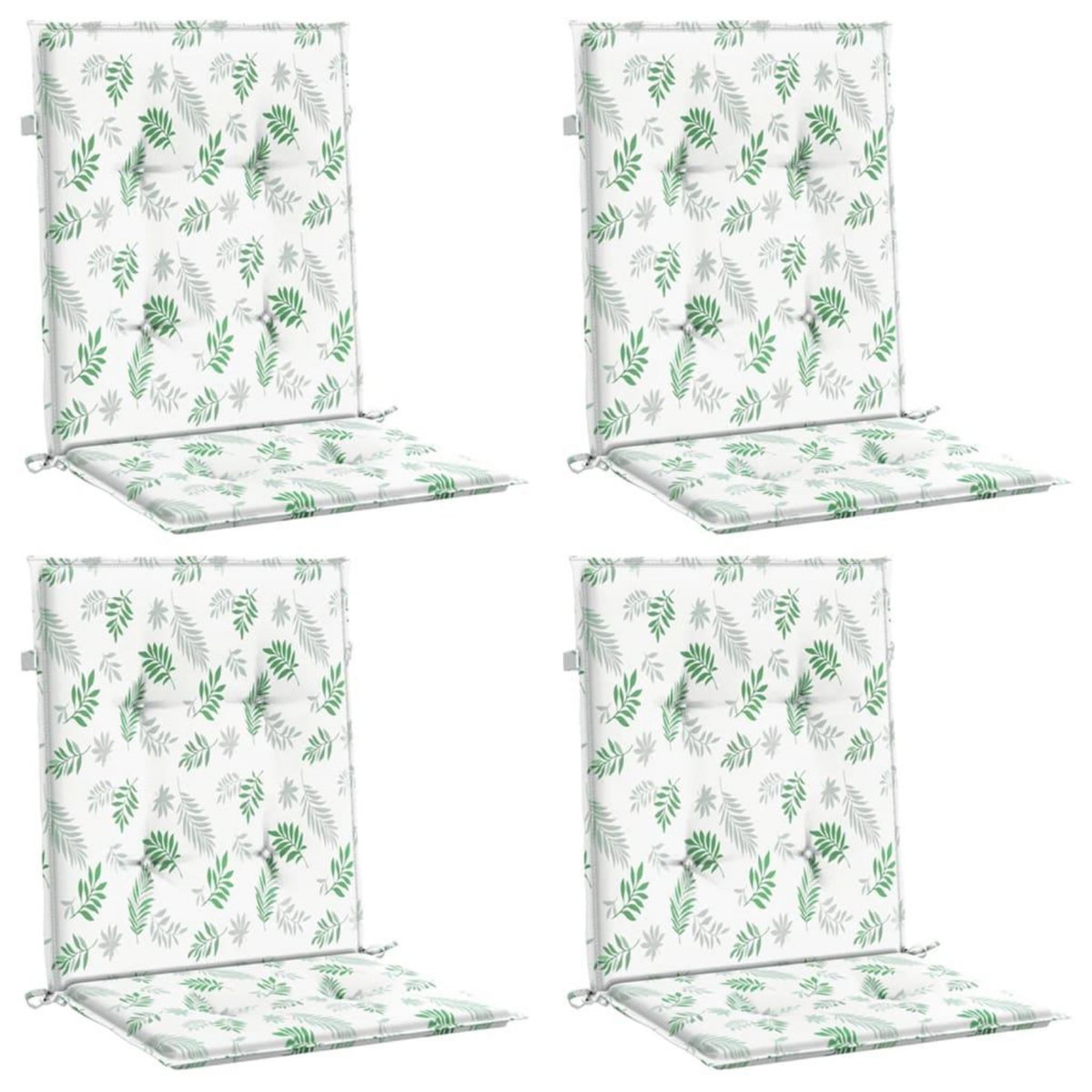 VIDAXL Coussins de chaise a dossier bas lot de 4 modele de feuille