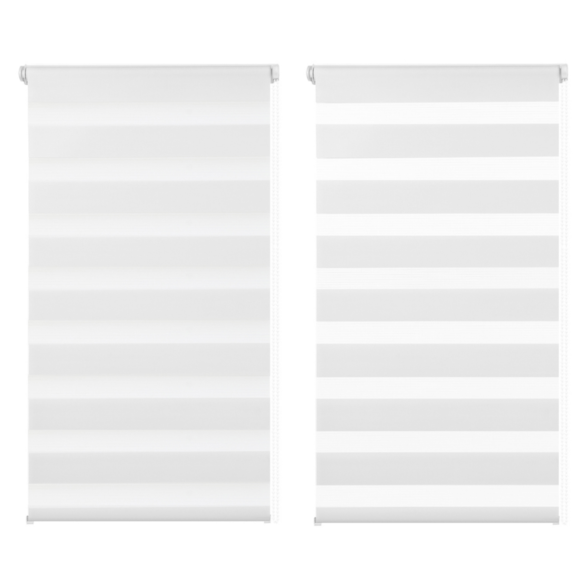 ID MARKET Lot de 2 stores enrouleurs zébrés jour nuit l.40 x H. max 170 CM blancs