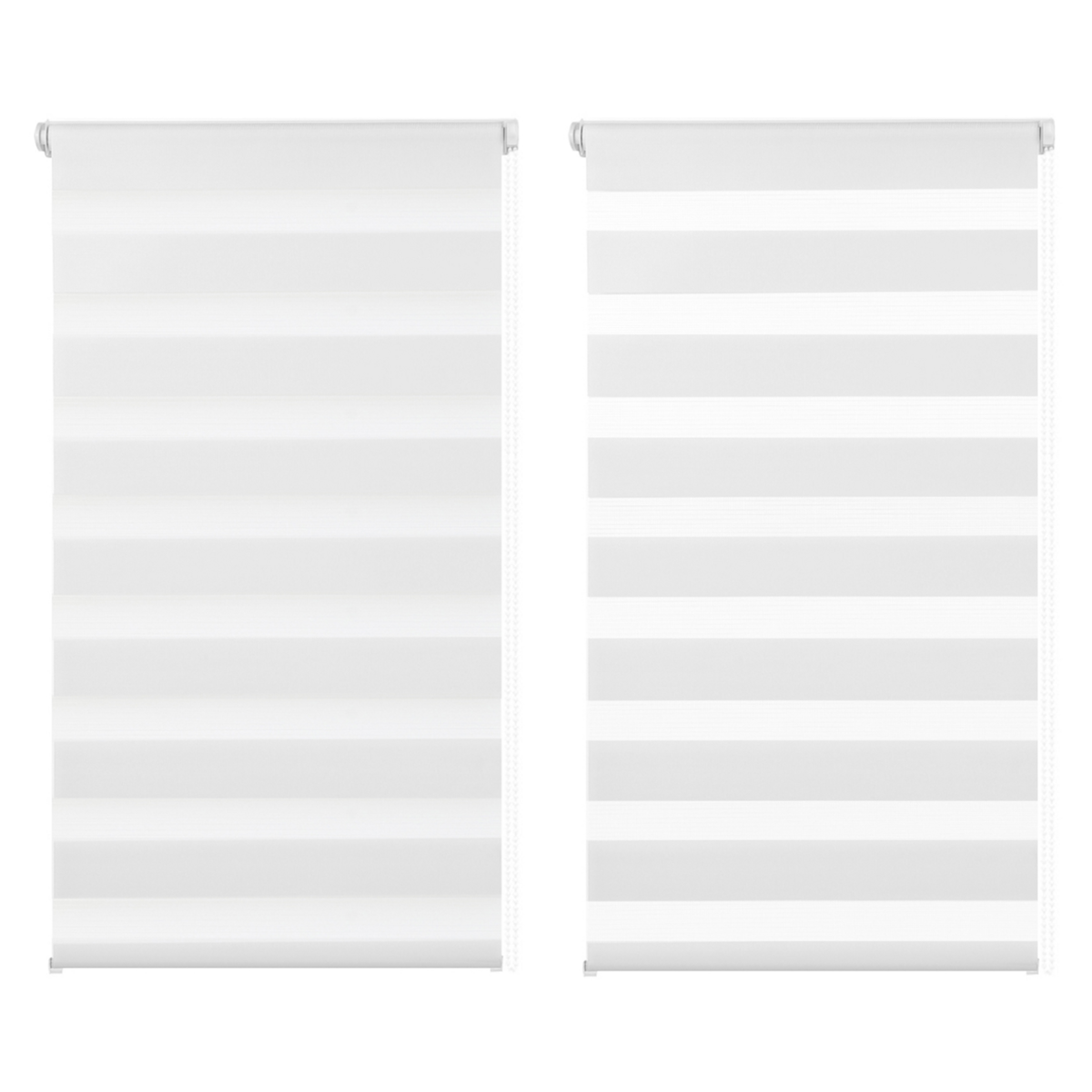 ID MARKET Lot de 2 stores enrouleurs zébrés jour nuit l.40 x H. max 170 CM blancs