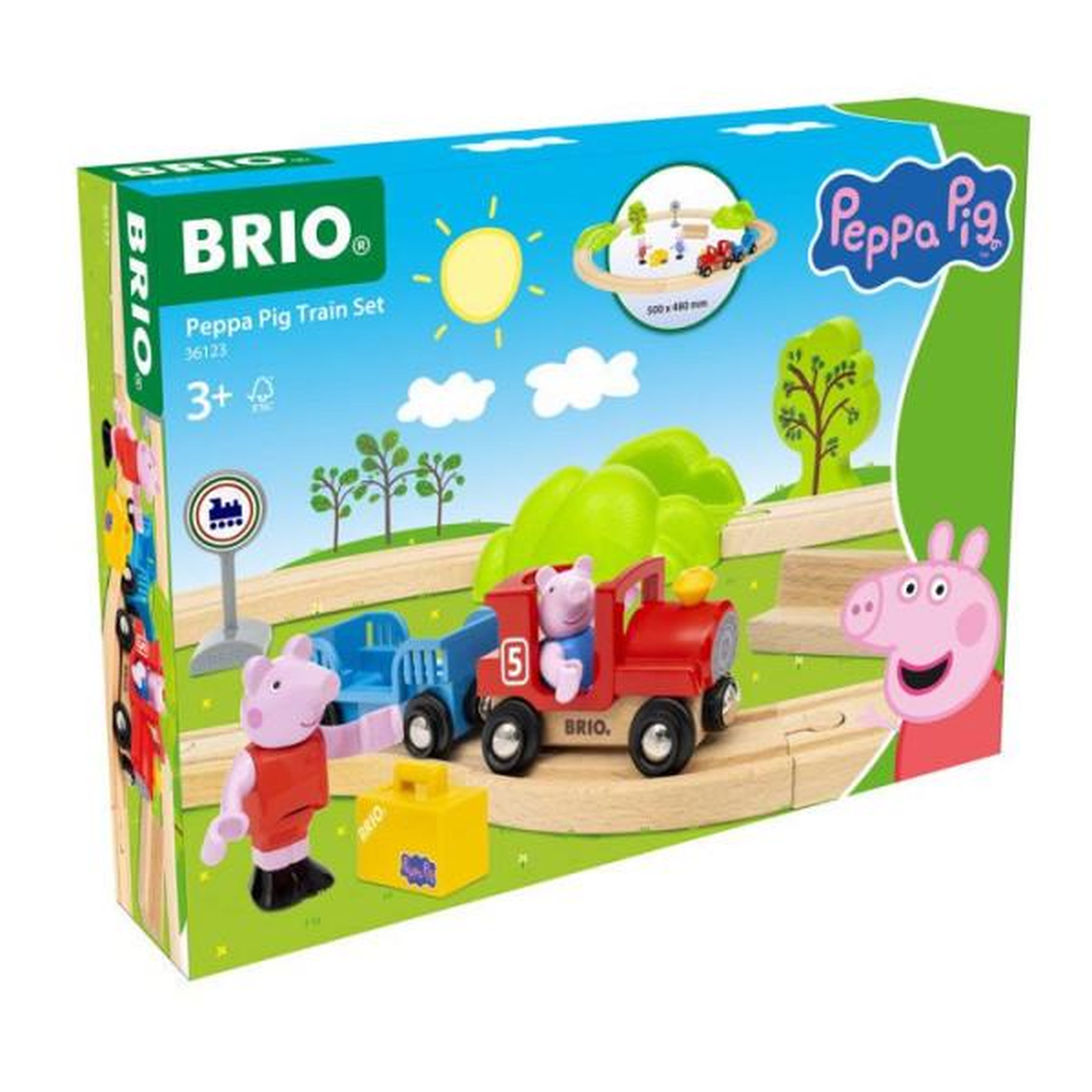 Voir la diapositive 2 : Brio 36123 - Circuit Peppa Pig - Coffret Complet de 18 pièces avec Figurines Peppa Pig et George