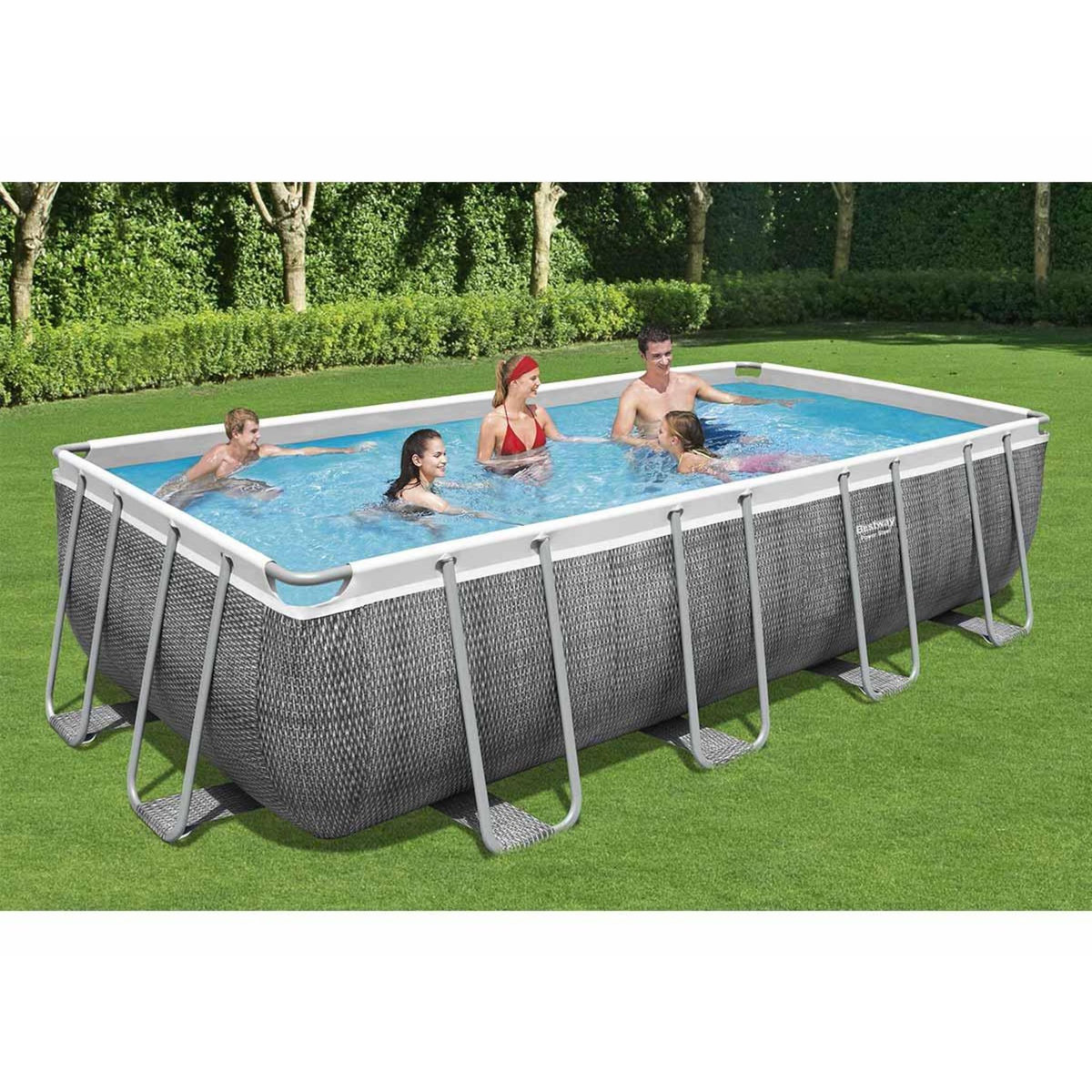 BESTWAY Piscine tubulaire rectangulaire Power Steel 5,49 x 2,74 x 1,22 m - Bestway