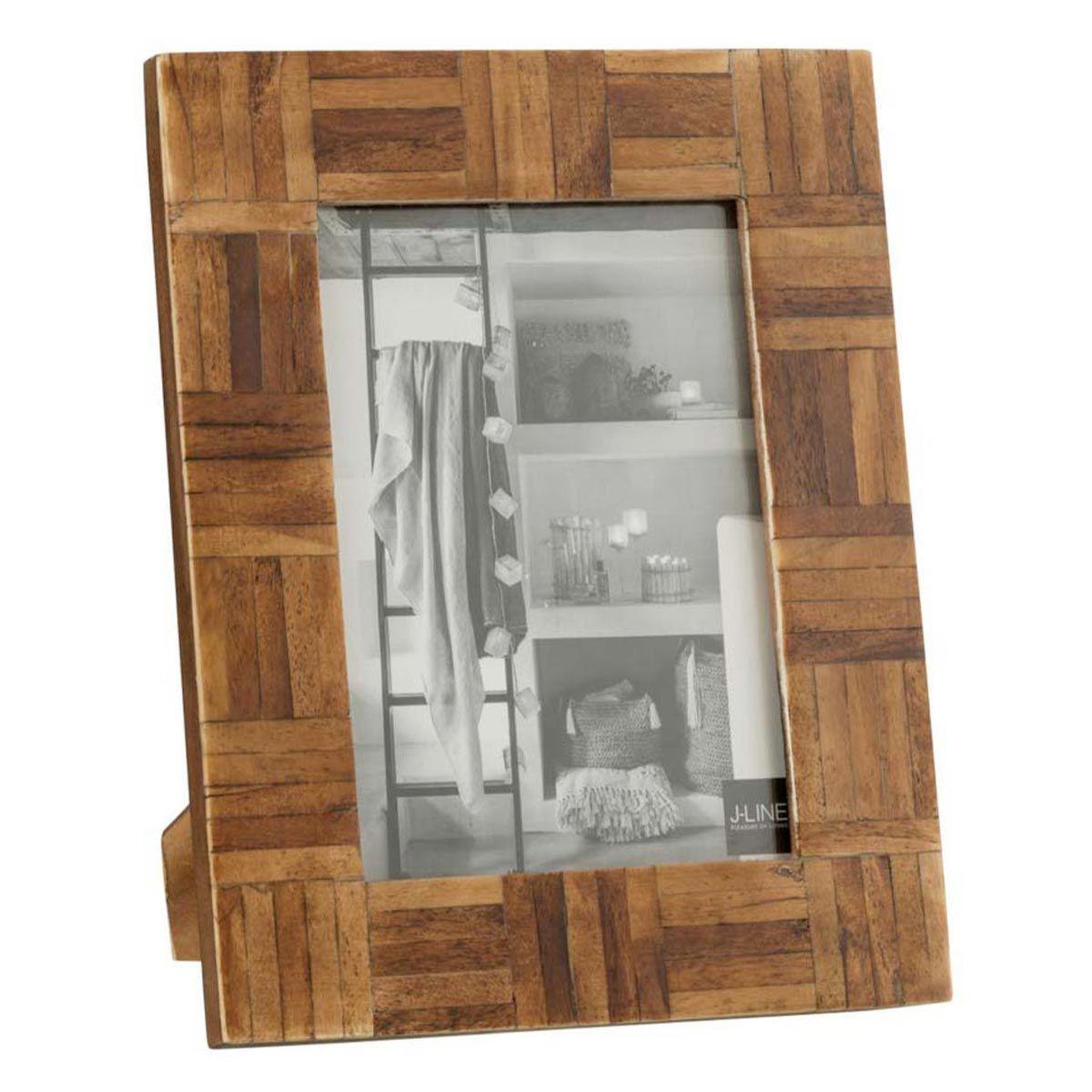 J-LINE Cadre photo déco  corne  18x24cm marron