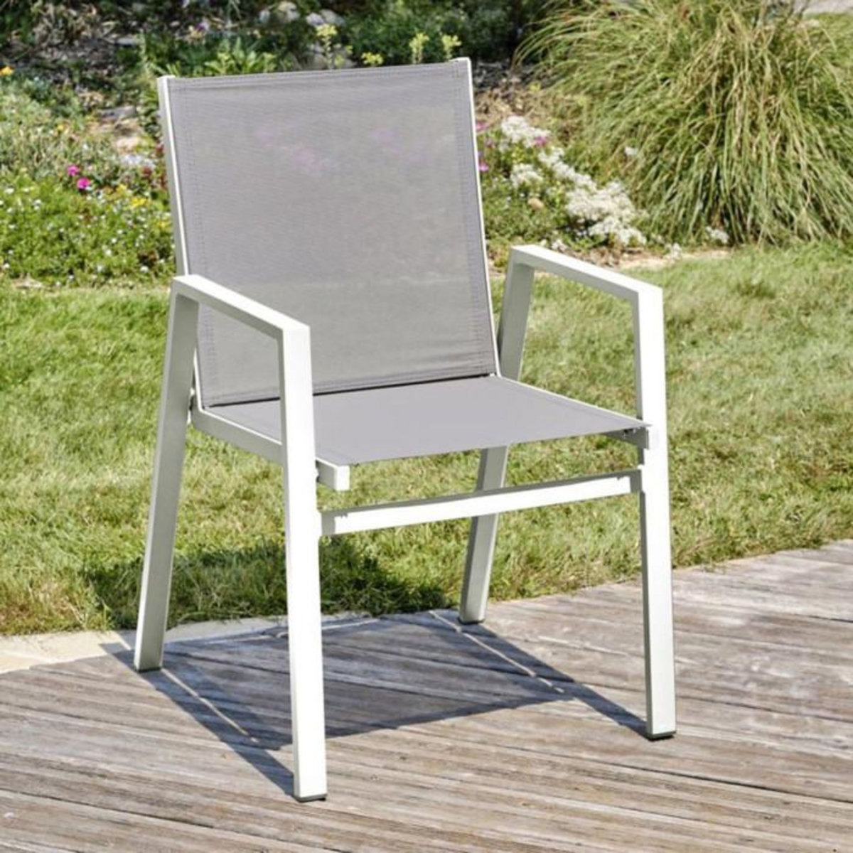 Paris Prix Fauteuil de Jardin Empilable  Floride  86cm Blanc