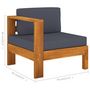 Voir la diapositive 6 : VIDAXL Salon de jardin 5 pcs avec coussins gris fonce Bois d'acacia