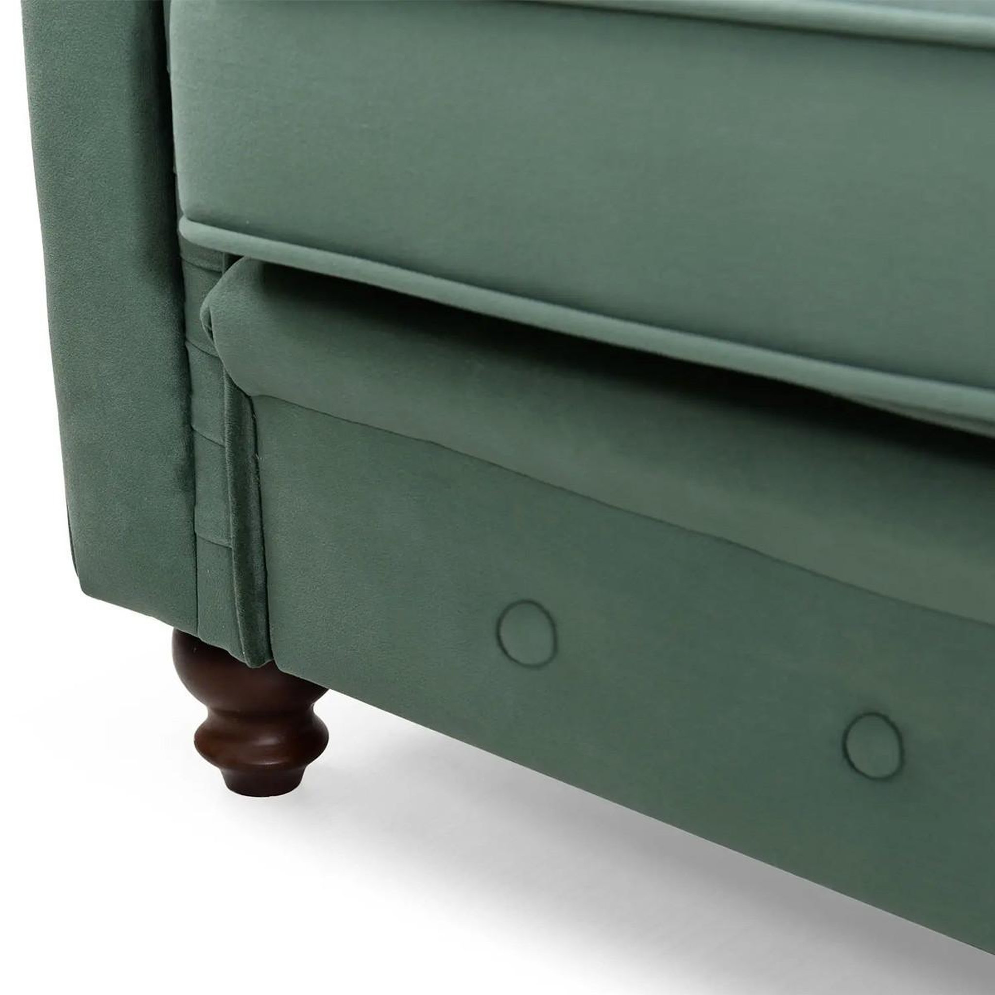Voir la diapositive 5 : Paris Prix Canapé 2 places velours  chesterfield  158cm vert