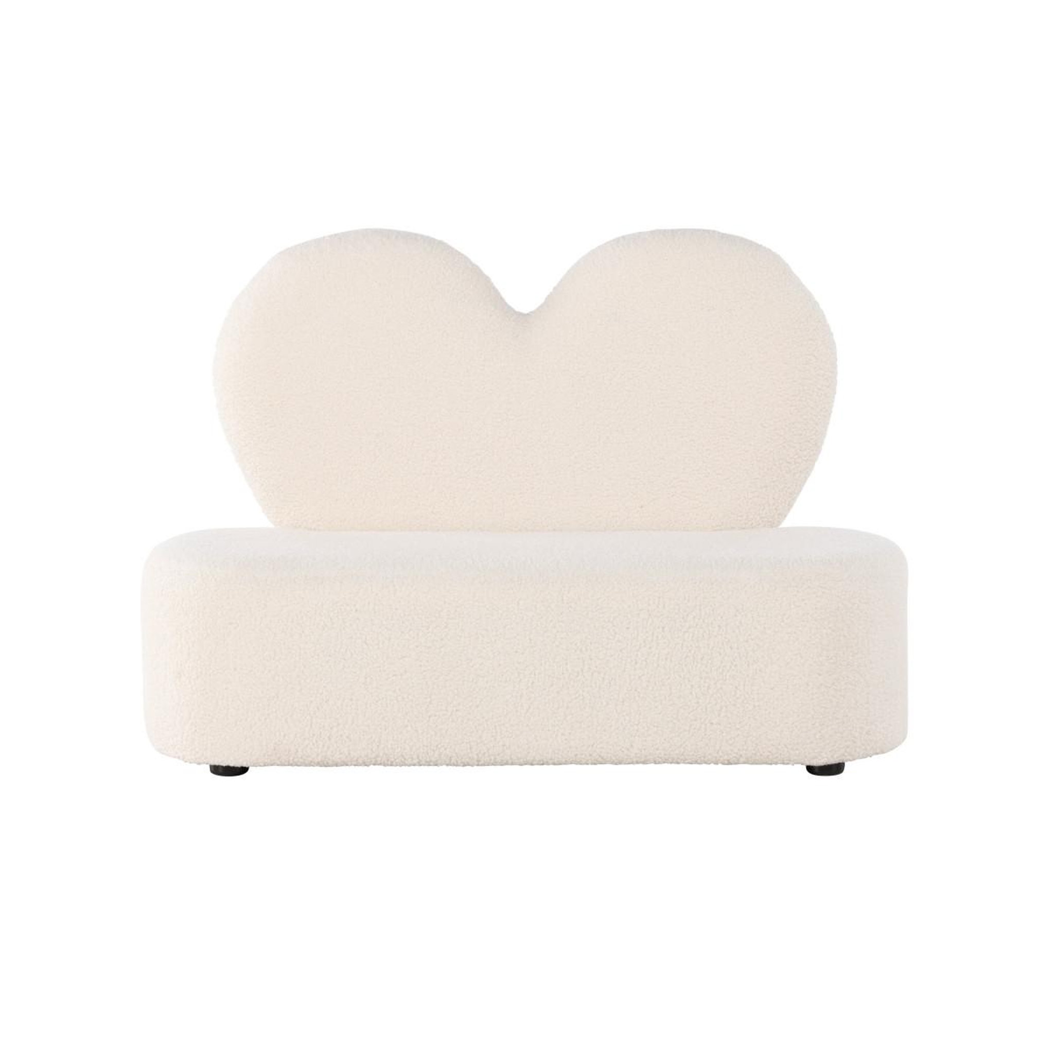 Voir la diapositive 2 : Paris Prix Canapé enfant en tissu bouclé  cœur  99cm blanc