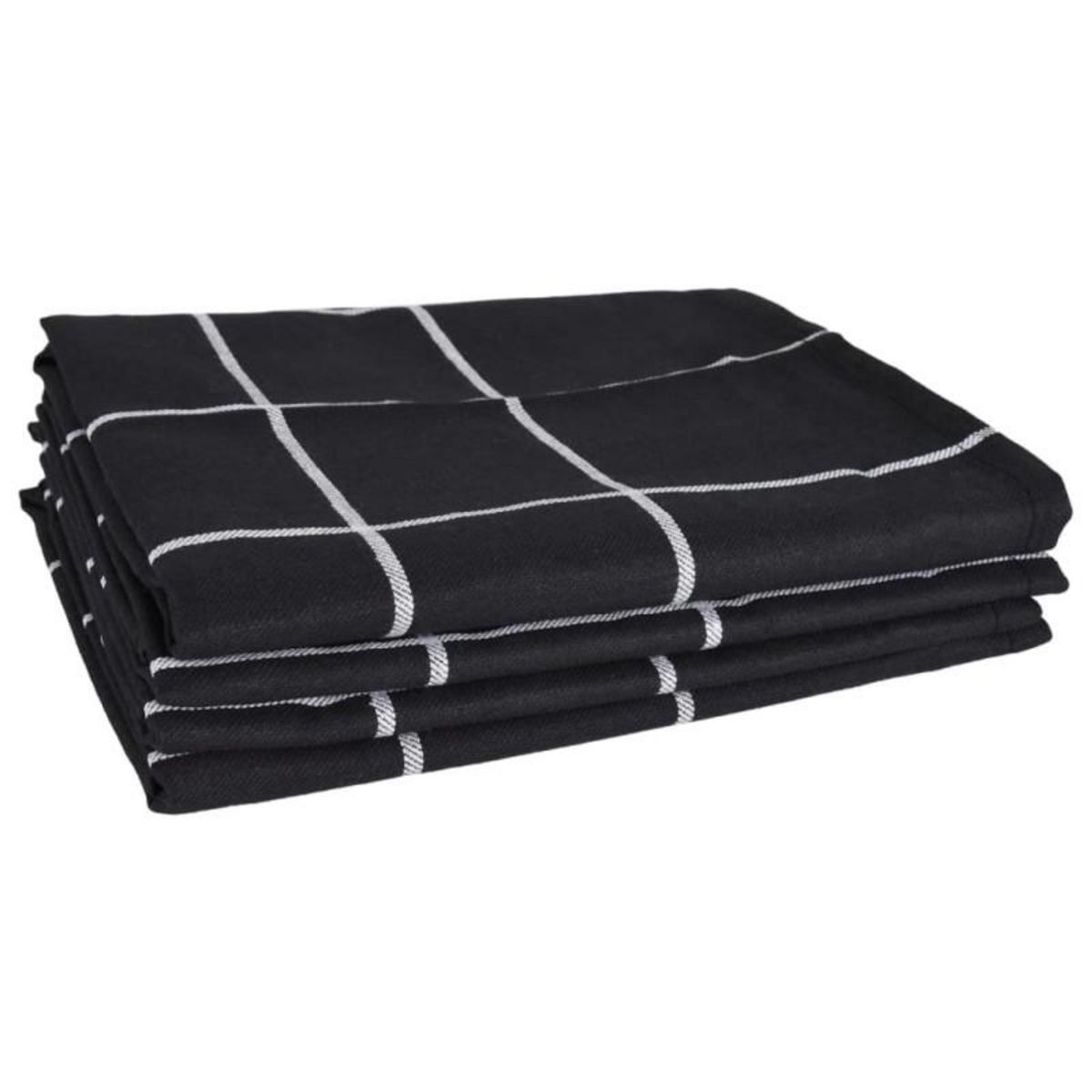 VIDAXL Ensemble de serviettes 12 pcs noir coton