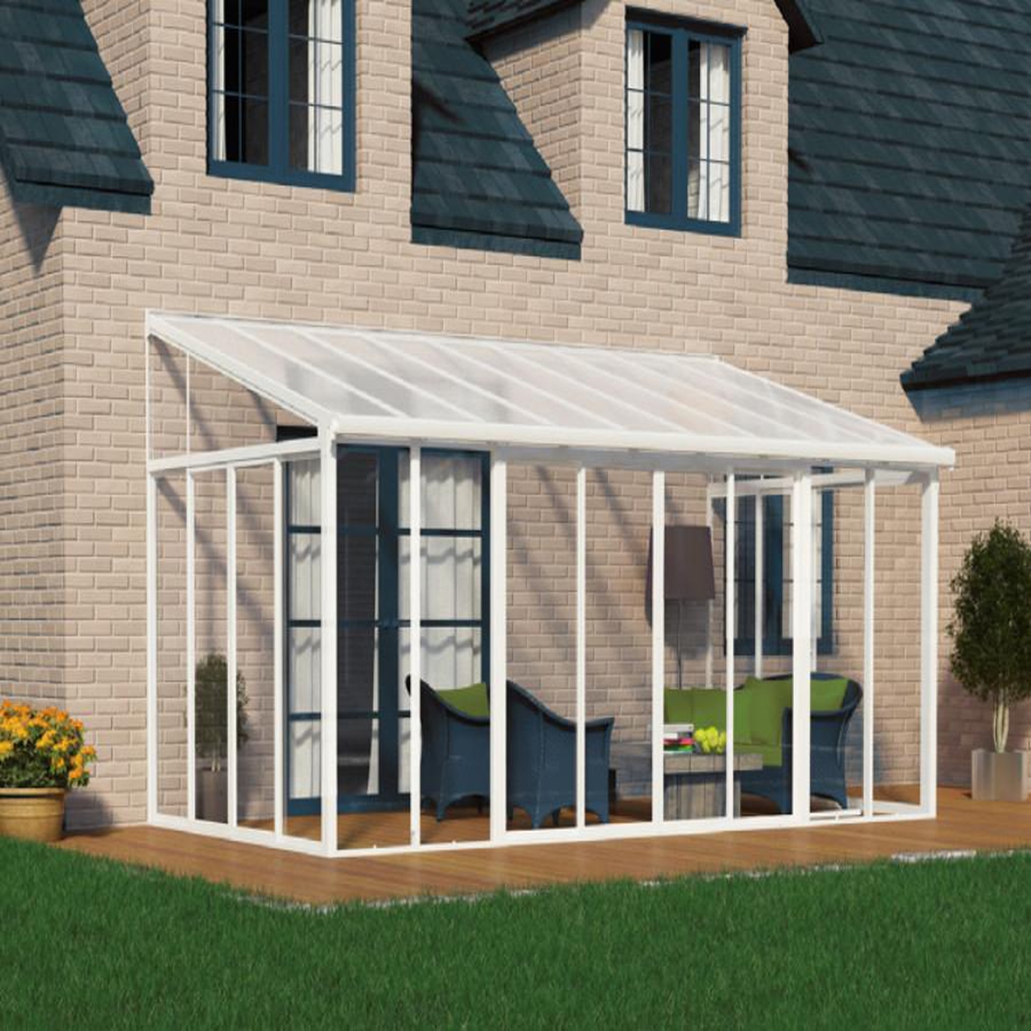 Palram Pergola fermée 15.1m² blanc - 703992