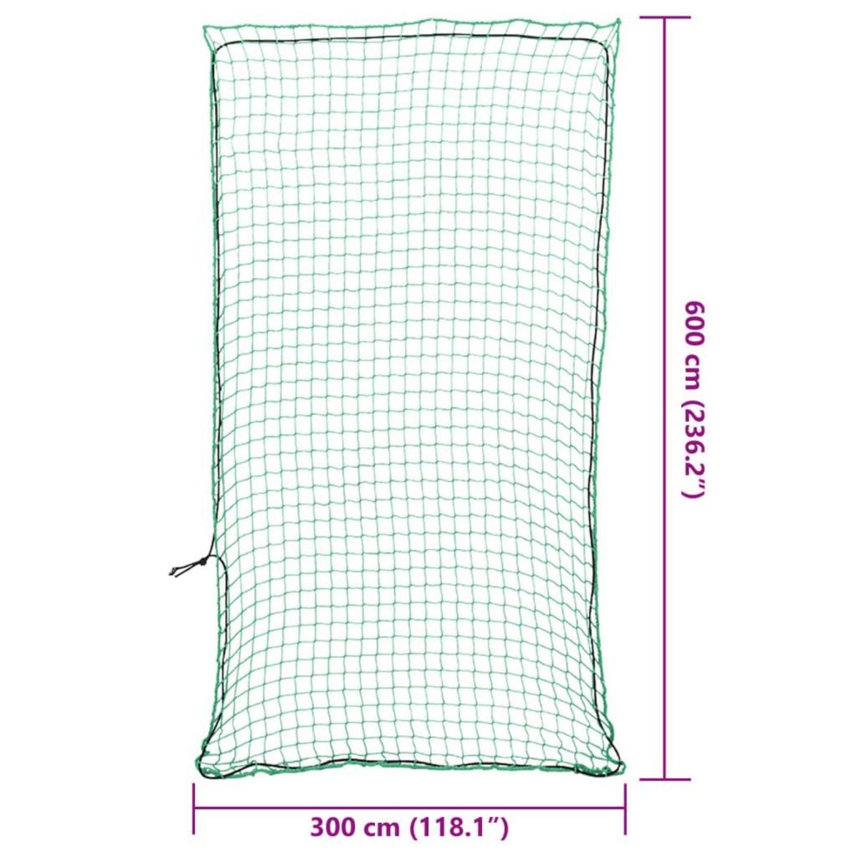 VIDAXL Filet pour remorque avec corde elastique vert 6x3 m PP