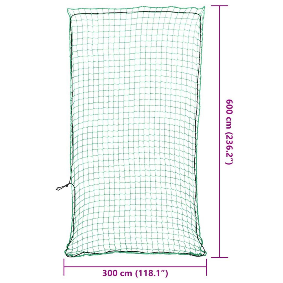VIDAXL Filet pour remorque avec corde elastique vert 6x3 m PP