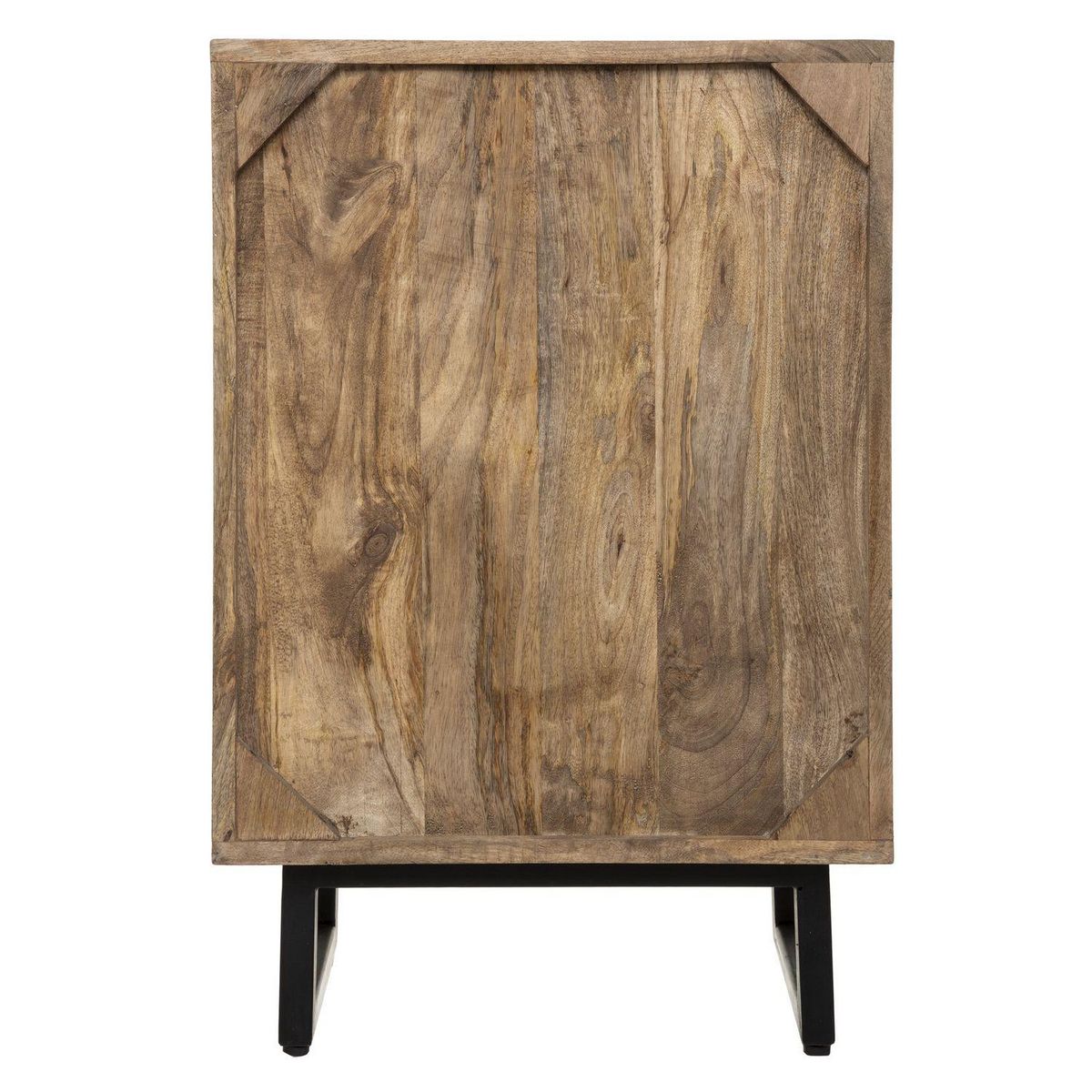 TOILINUX Lot de 2 Tables de chevet 3 tiroirs Ajay - Beige et noir