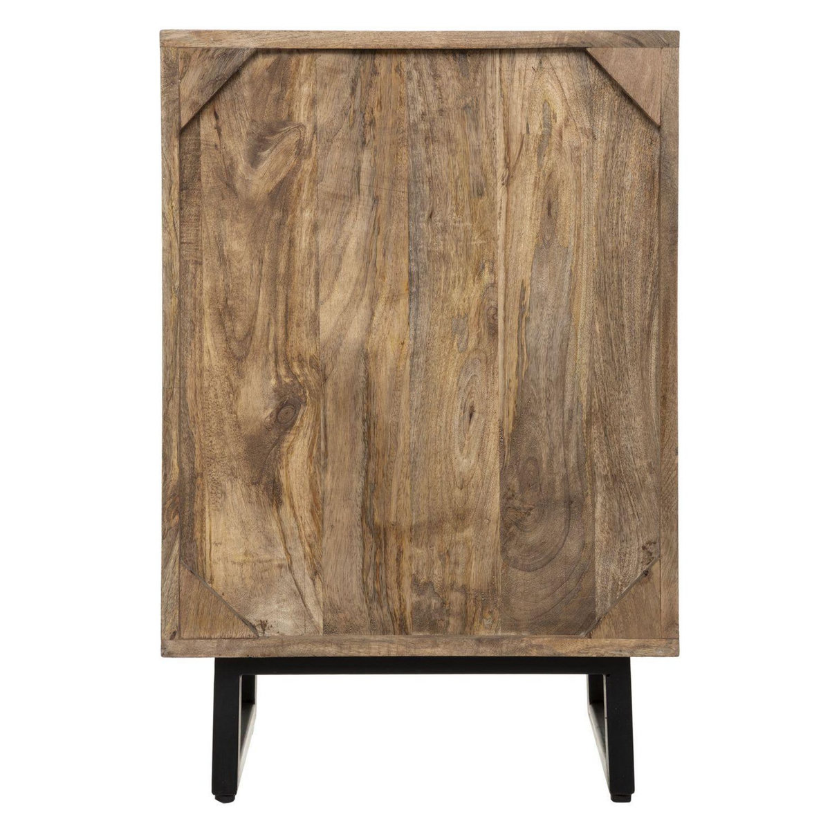 TOILINUX Lot de 2 Tables de chevet 3 tiroirs Ajay - Beige et noir