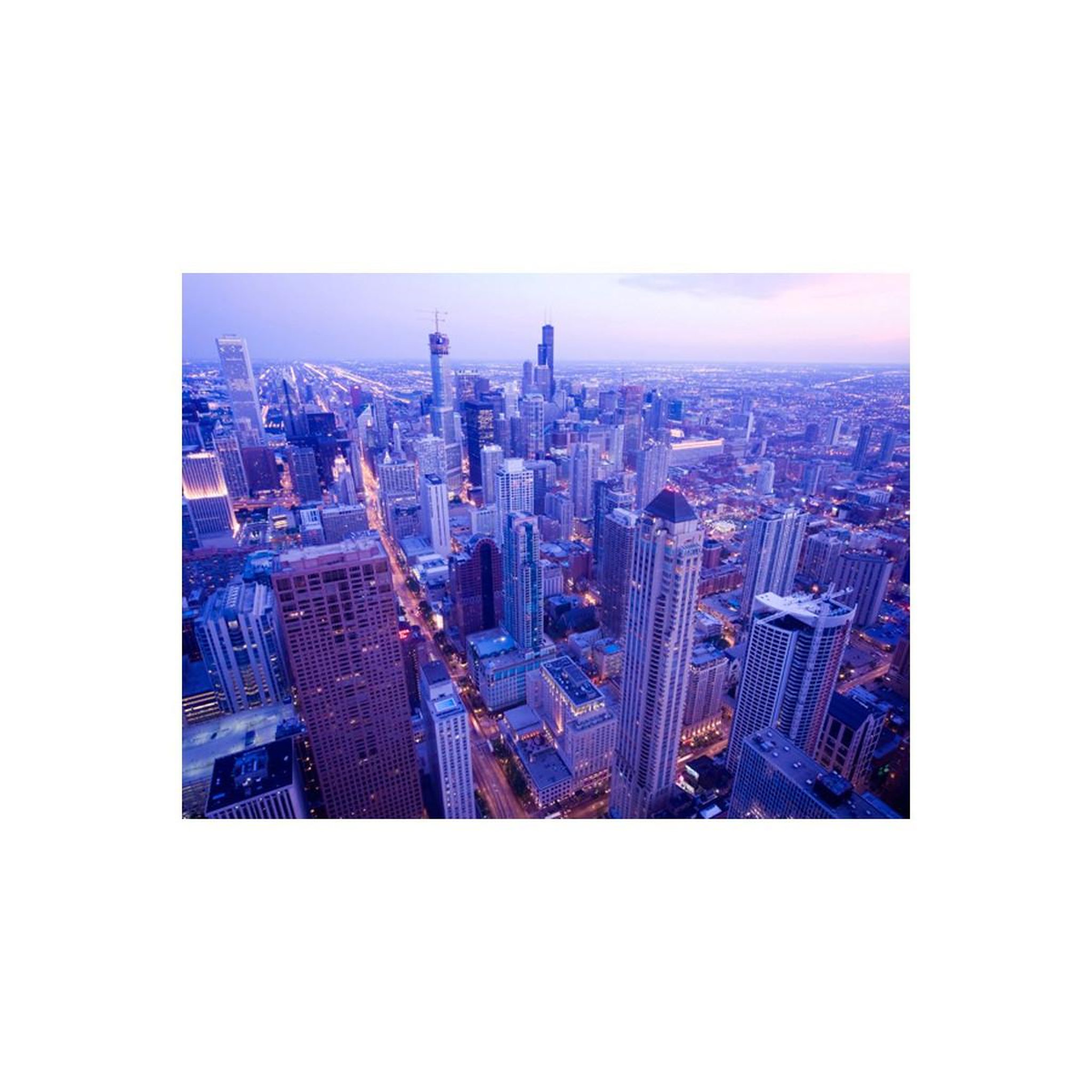 Voir la diapositive 2 : Paris Prix Papier peint  chicago : lumières timides au crépuscule