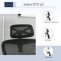 Voir la diapositive 6 : VINSETTO Fauteuil de bureau manager grand confort dossier ergonomique inclinable hauteur assise réglable pivotant tissu maille noir