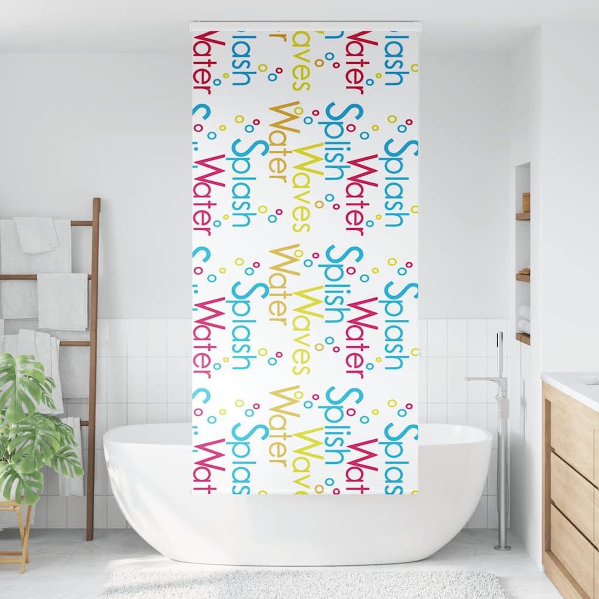 Voir la diapositive 2 : VIDAXL Store enrouleur de douche avec cassette largeur du tissu 96 cm
