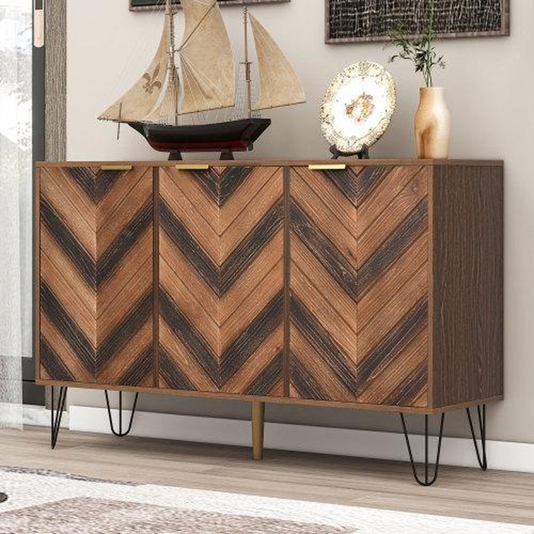 Voir la diapositive 4 : MERAX Buffet 3 porte(s) 0 tiroir(s) - 120 cm naturel panneau de particules