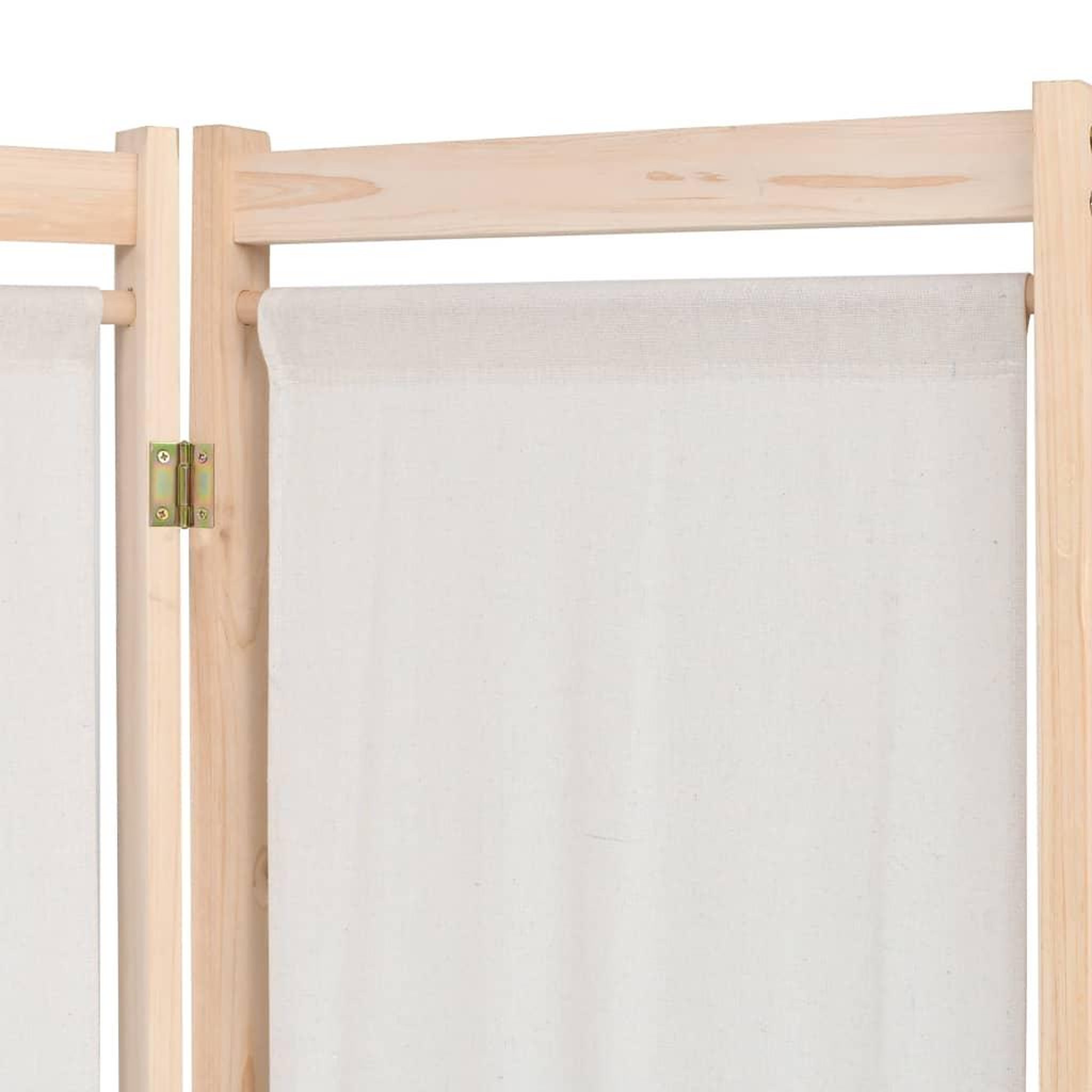 Voir la diapositive 3 : VIDAXL Cloison de separation 5 panneaux Creme 200 x 170 x 4 cm Tissu