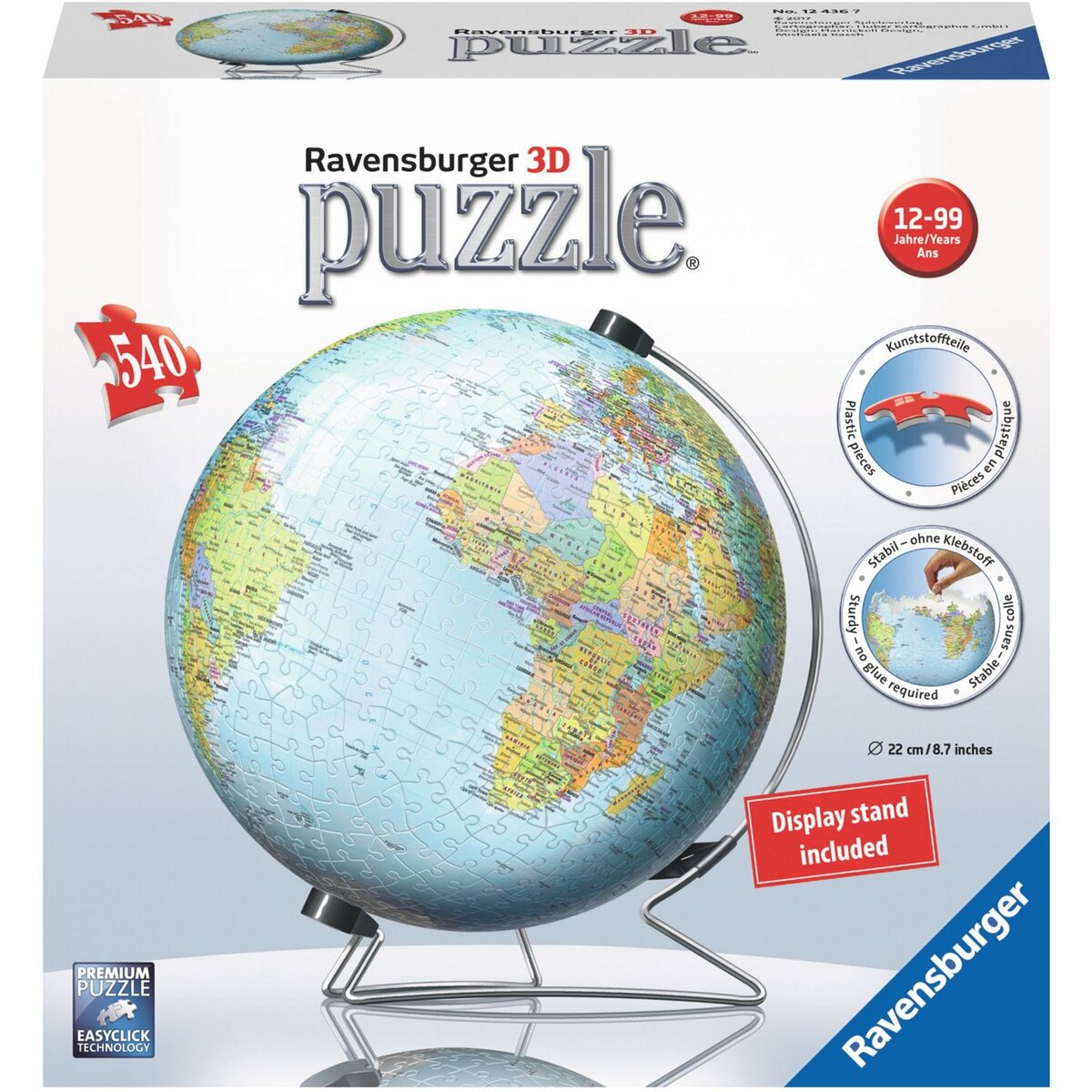 RAVENSBURGER Puzzle 3D Globe 540 pièces